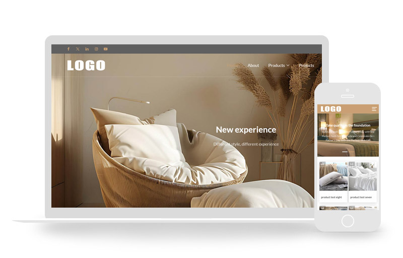 酒店床上用品英文外貿企業網站模板